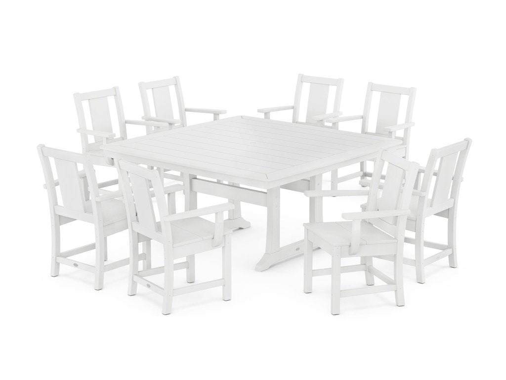 Prairie 9-Piece Square Dining Set with Trestle Legs Photo