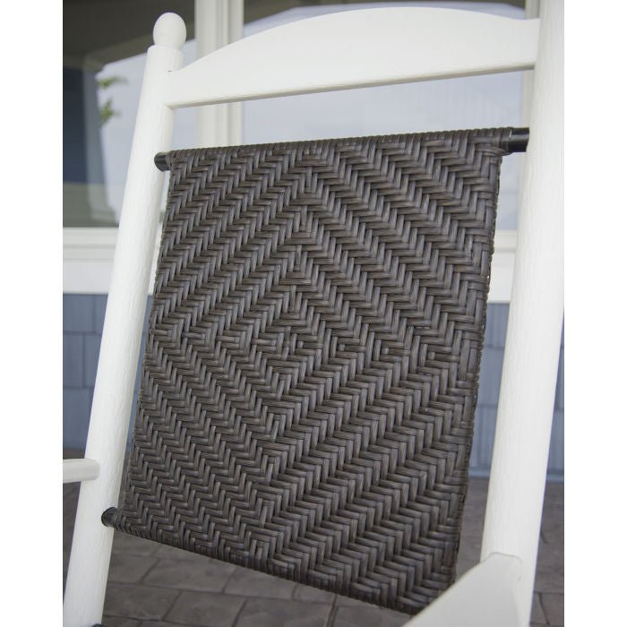 Jefferson Woven Rocking Chair White | Black - Retreat Home Furniture