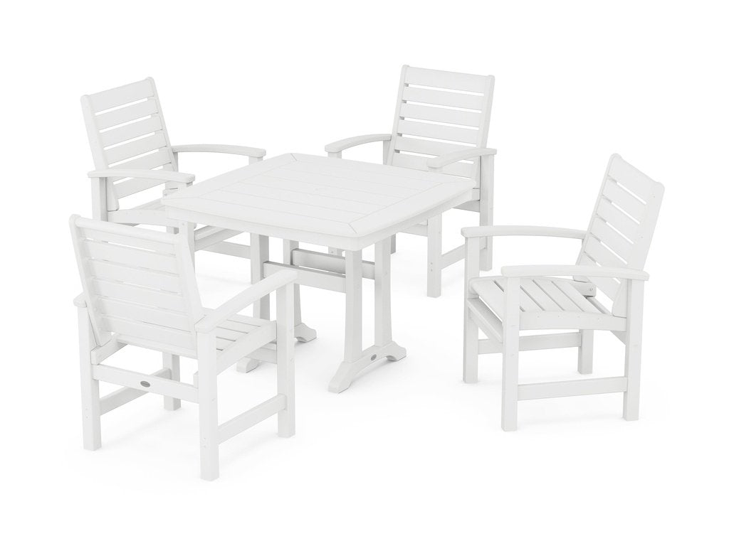 Signature 5-Piece Dining Set with Trestle Legs Photo