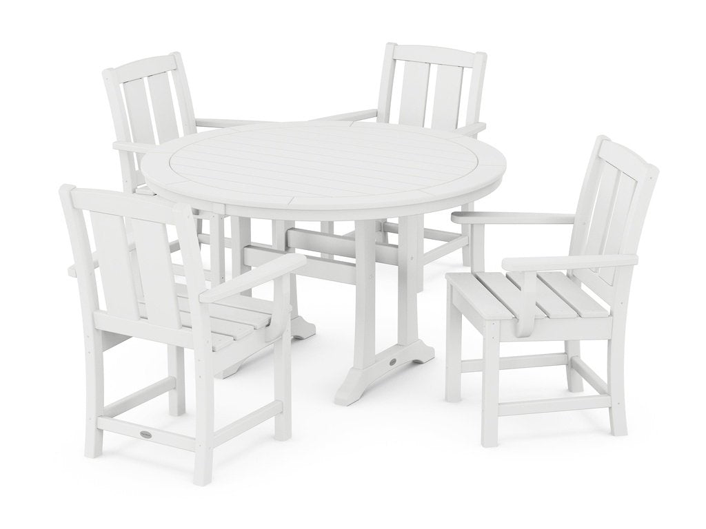 Mission 5-Piece Round Dining Set with Trestle Legs Photo