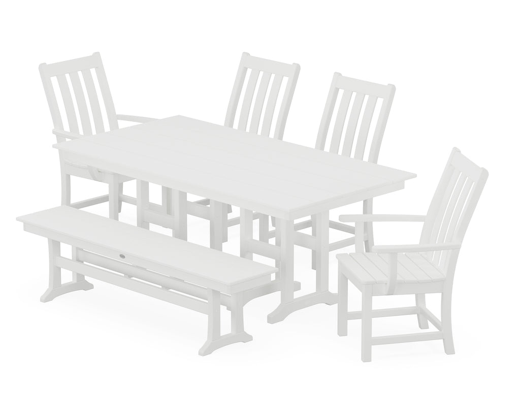 Vineyard 6-Piece Farmhouse Dining Set with Bench Photo