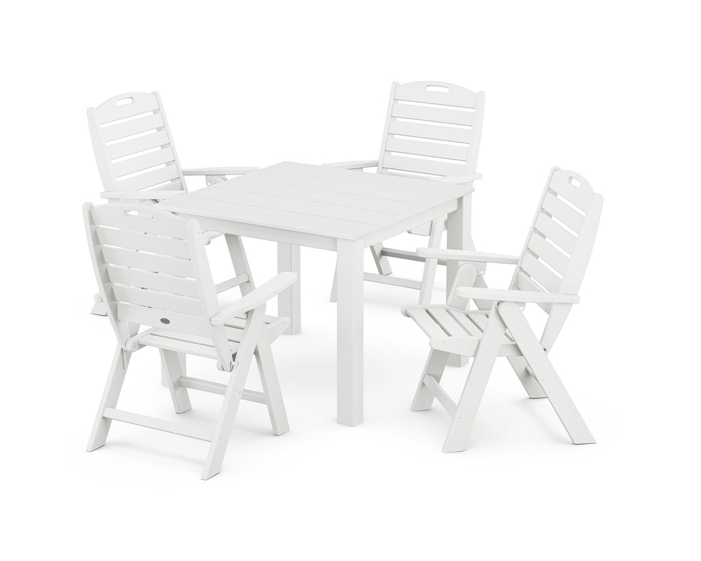 Nautical Folding Highback Chair 5-Piece Parsons Dining Set Photo