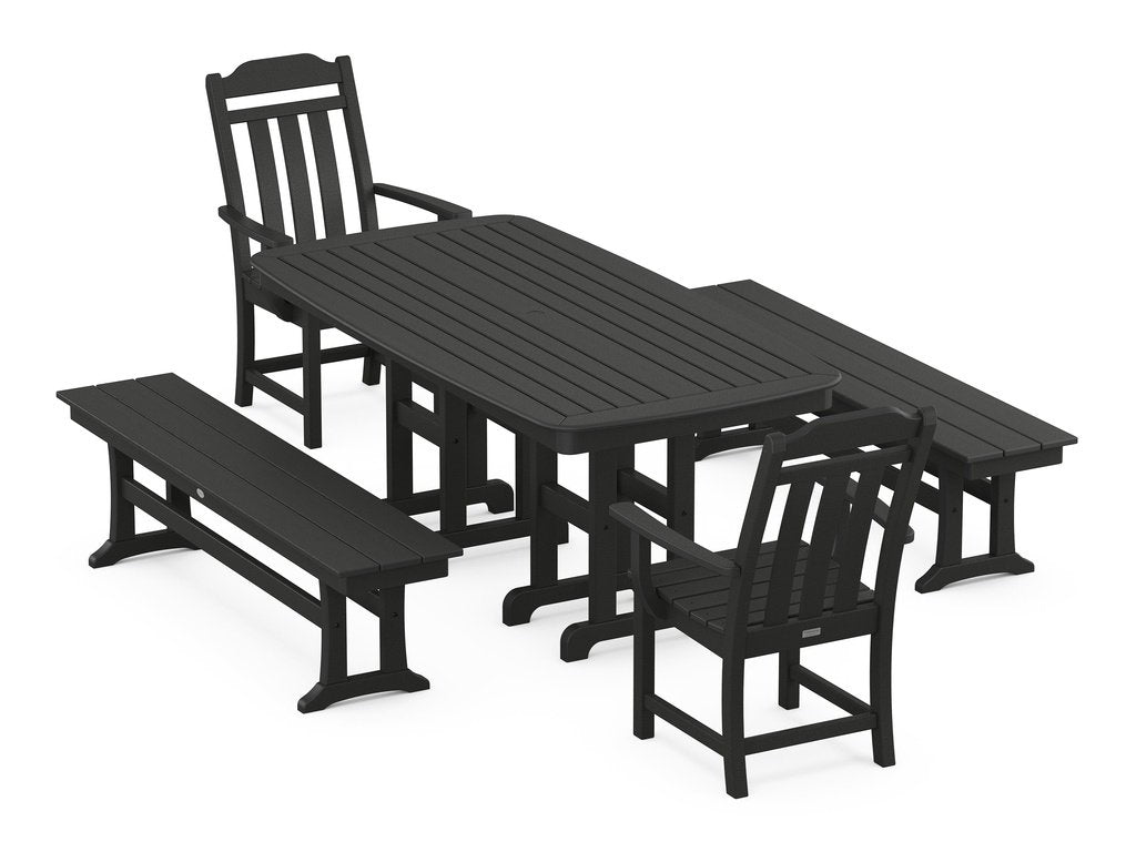 Country Living 5-Piece Dining Set with Benches Photo