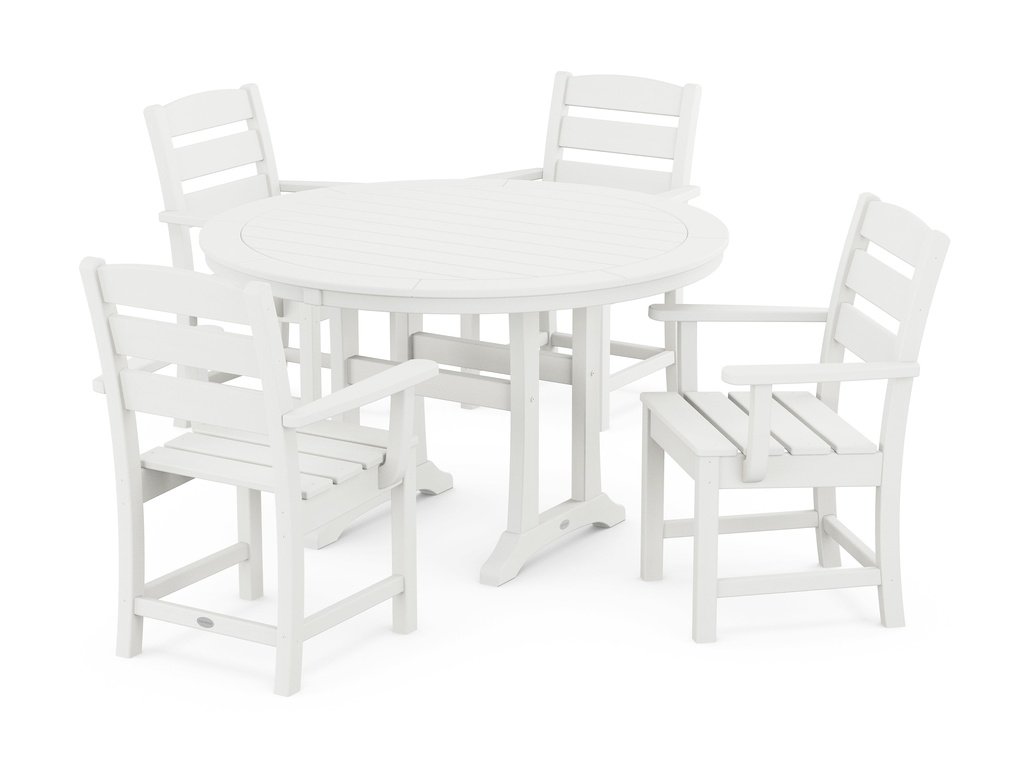 Lakeside 5-Piece Round Dining Set with Trestle Legs Photo