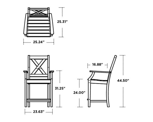 Braxton Counter Arm Chair | Natural Finish - Retreat Home Furniture