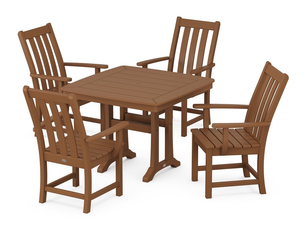 Vineyard 5-Piece Dining Set with Trestle Legs Photo