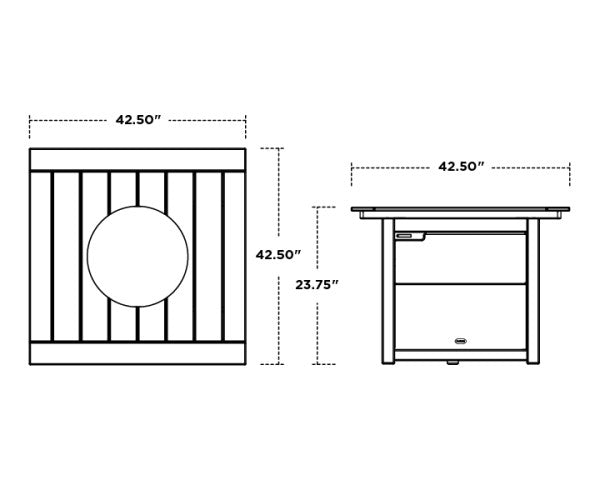 Square 42" Fire Pit Table | Natural Finish - Retreat Home Furniture