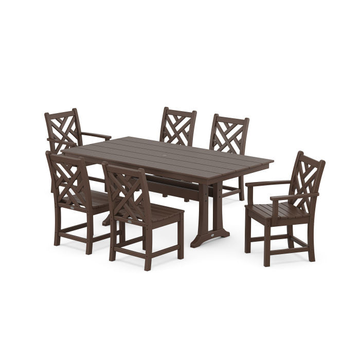 Chippendale 7-Piece Farmhouse Trestle Dining Set - Retreat Home Furniture