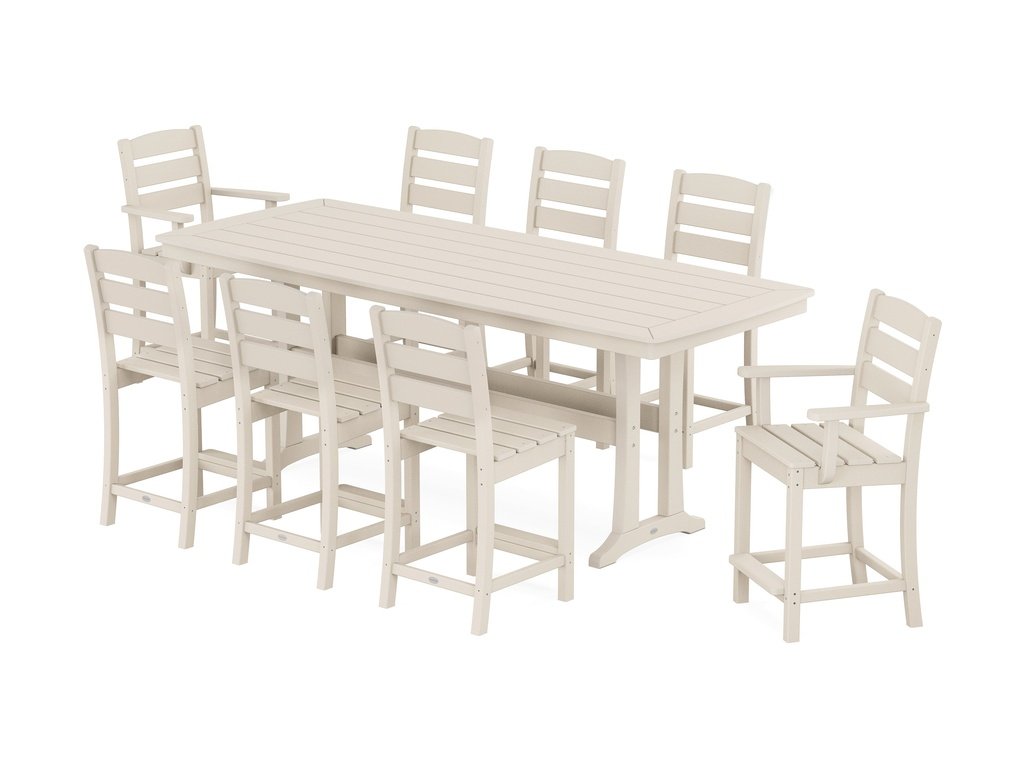 Lakeside 9-Piece Counter Set with Trestle Legs Photo