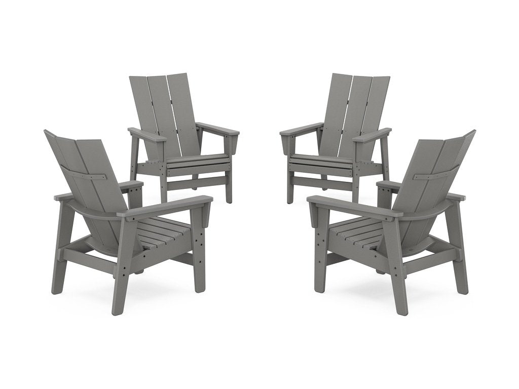 4-Piece Modern Grand Upright Adirondack Chair Conversation Set Photo