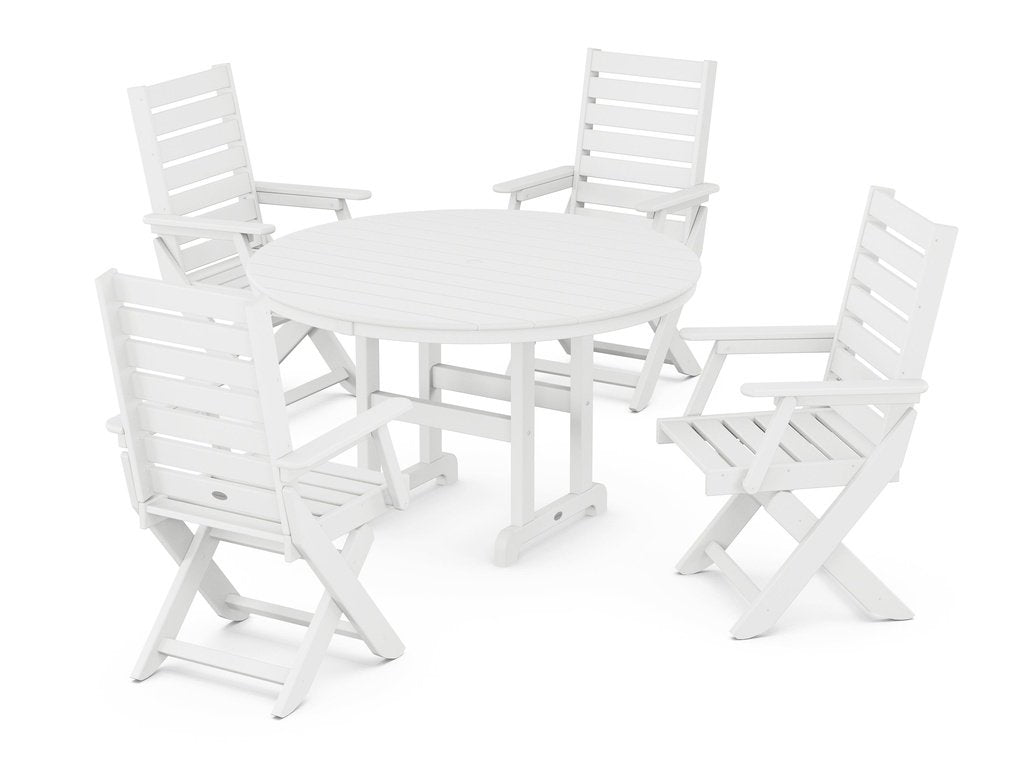 Captain Folding Chair 5-Piece Round Dining Set Photo