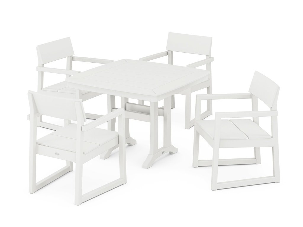 EDGE 5-Piece Dining Set with Trestle Legs Photo