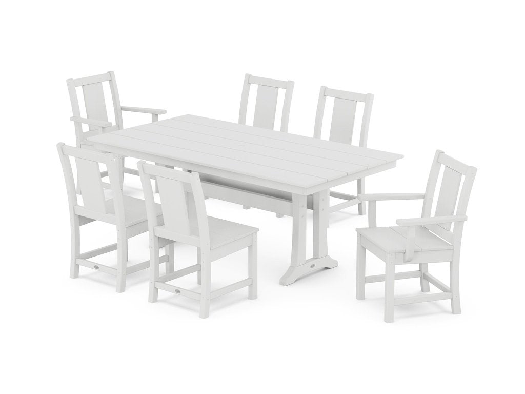 Prairie 7-Piece Farmhouse Dining Set with Trestle Legs Photo