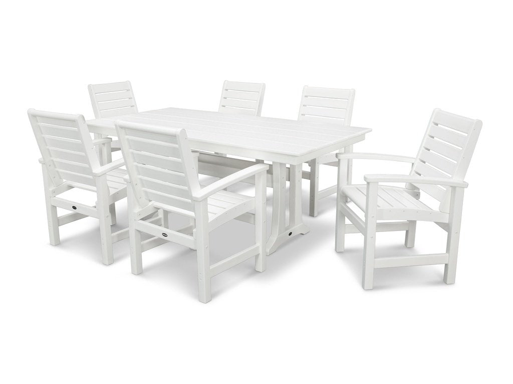 Signature 7-Piece Farmhouse Dining Set with Trestle Legs Photo