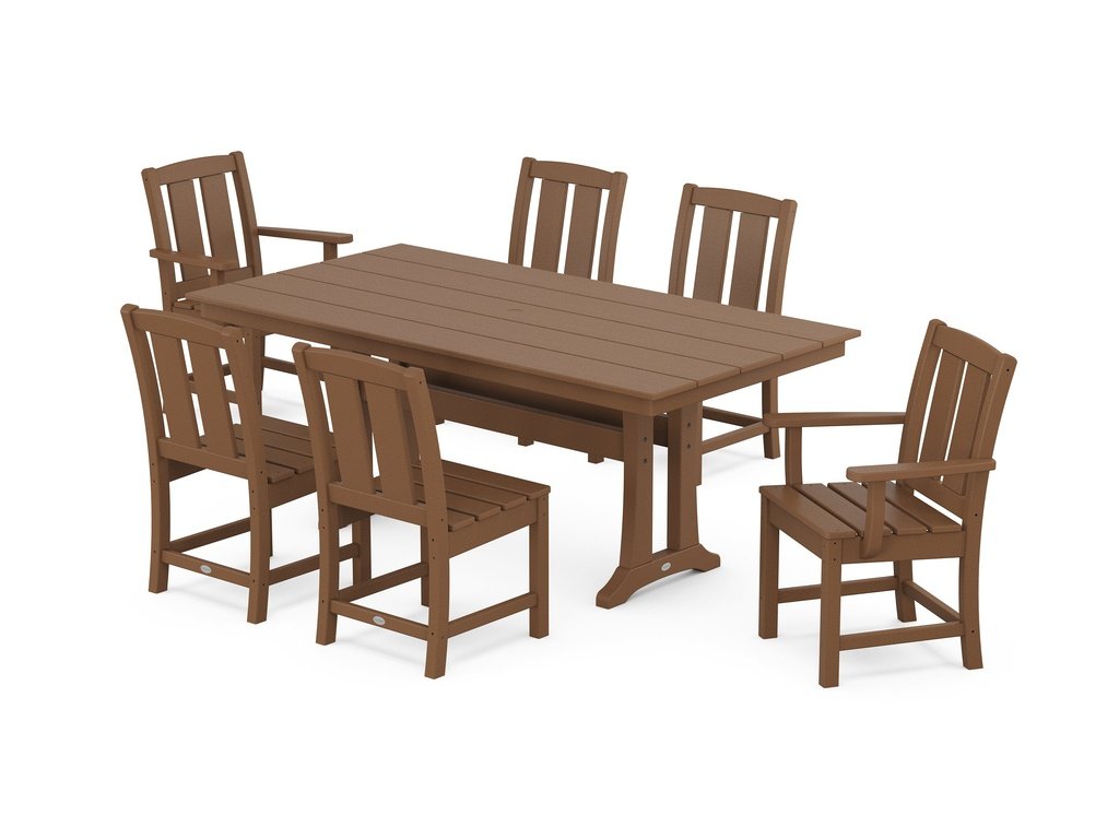 Mission 7-Piece Farmhouse Dining Set with Trestle Legs Photo