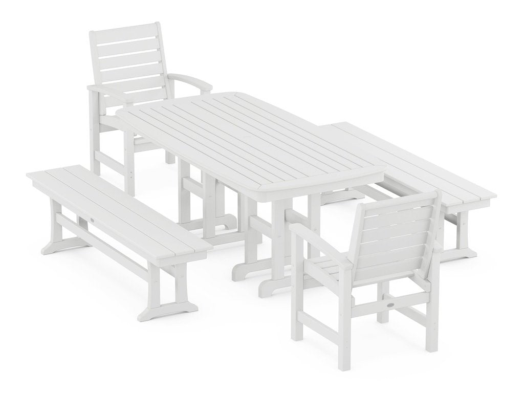 Signature 5-Piece Dining Set with Benches Photo