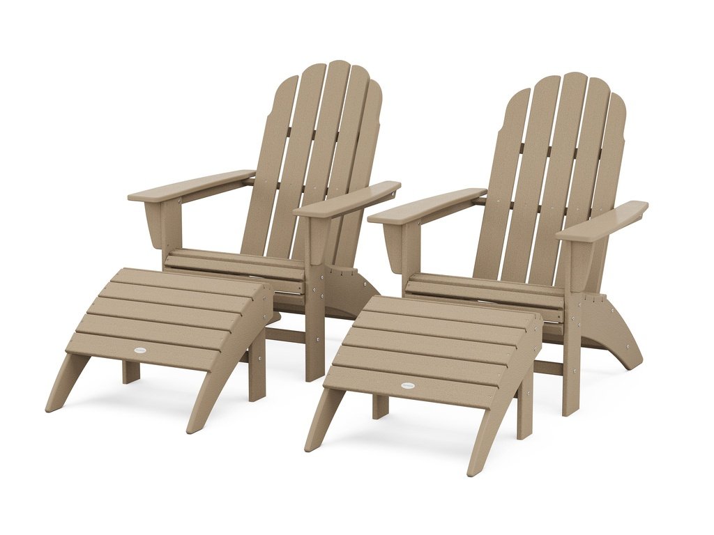 Vineyard Curveback Adirondack Chair 4-Piece Set with Ottomans Photo