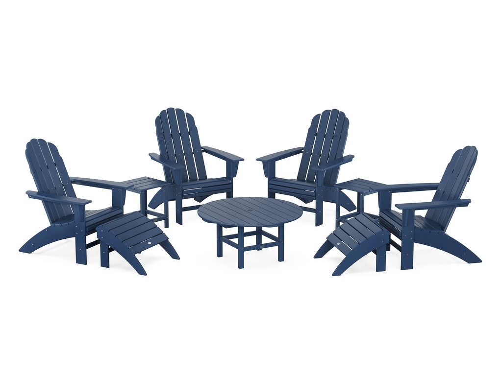 Vineyard Curveback Adirondack Chair 9-Piece Conversation Set Photo