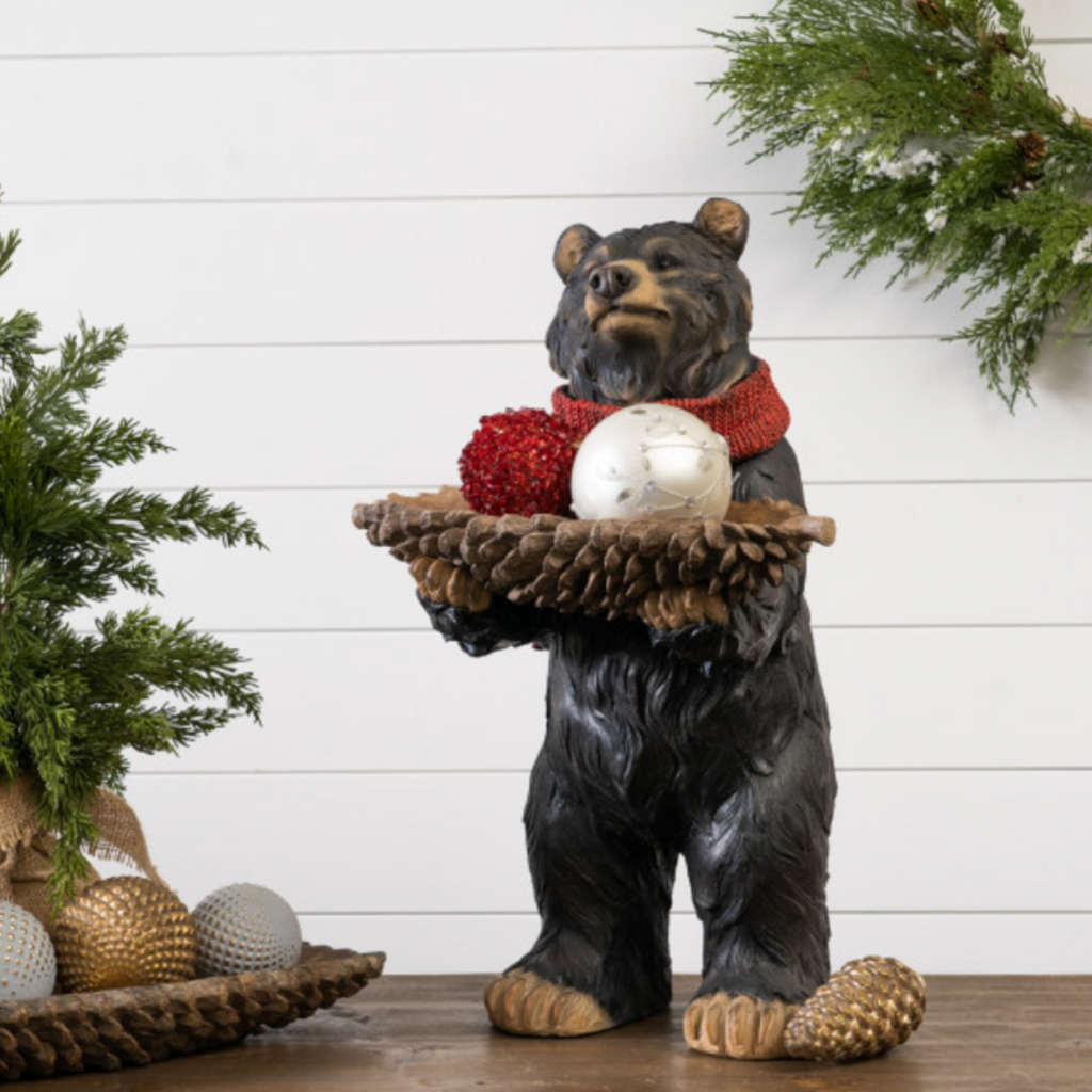 Bear with Pinecone Bowl - Retreat Home Furniture