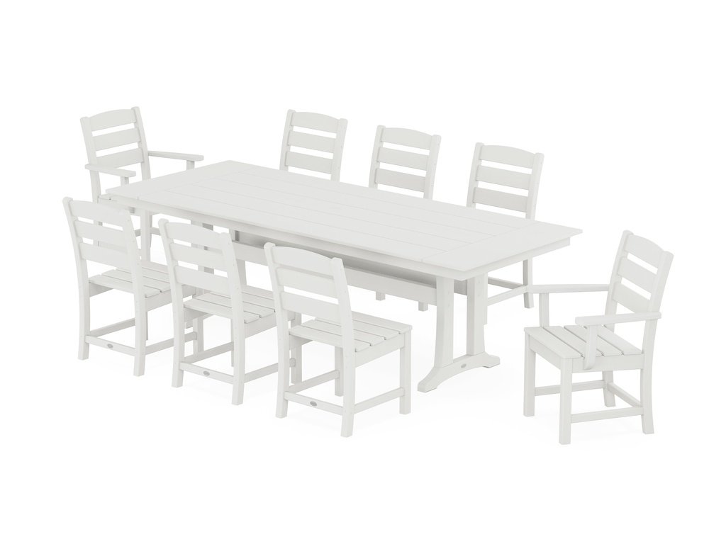 Lakeside 9-Piece Farmhouse Dining Set with Trestle Legs Photo