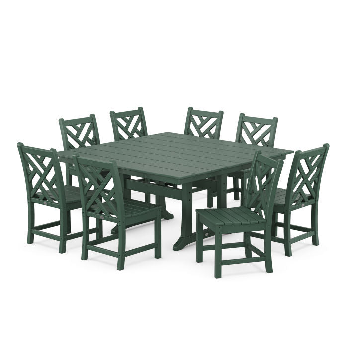 Chippendale 9-Piece Farmhouse Trestle Dining Set - Retreat Home Furniture