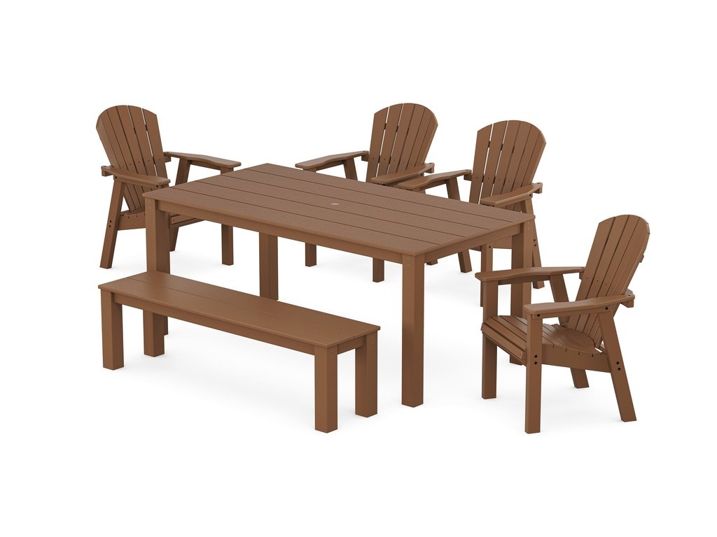 Seashell 6-Piece Parsons Dining Set with Bench Photo