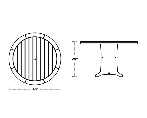 Nautical Trestle 48" Round Dining Table | Natural Finish - Retreat Home Furniture