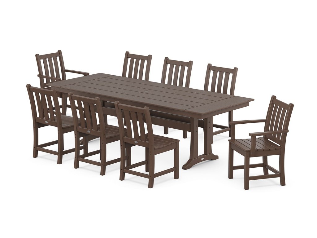 Traditional Garden 9-Piece Farmhouse Dining Set with Trestle Legs Photo