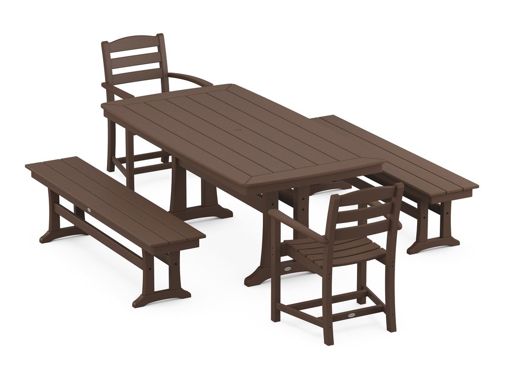 La Casa Cafe 5-Piece Dining Set with Trestle Legs Photo