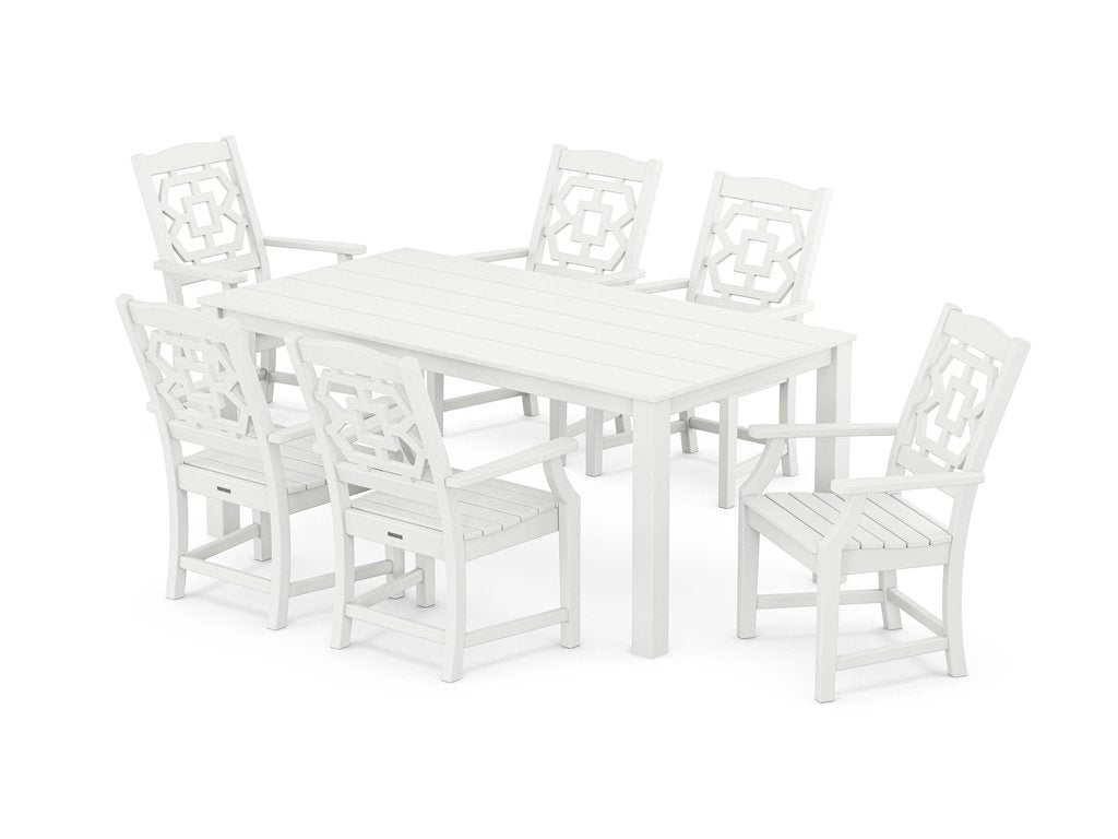 Chinoiserie Arm Chair 7-Piece Parsons Dining Set Photo