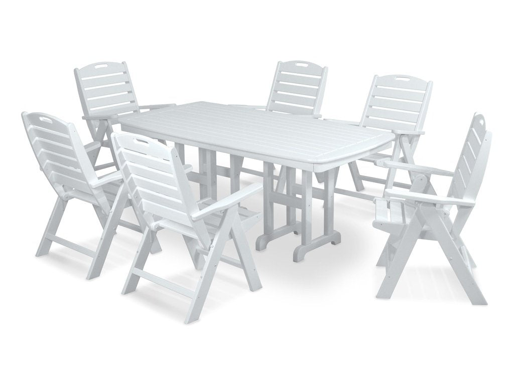 Nautical Folding Highback Chair 7-Piece Dining Set Photo