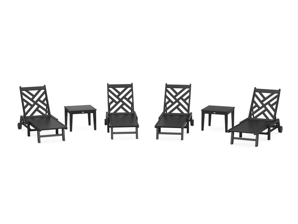 Chippendale 6-Piece Chaise Set with Wheels Photo