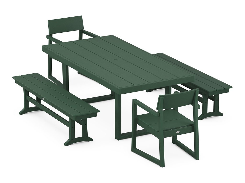 EDGE 5-Piece Dining Set with Benches Photo