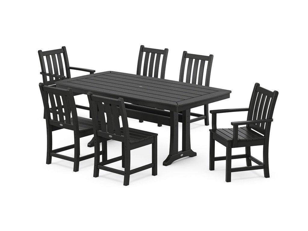 Traditional Garden 7-Piece Dining Set with Trestle Legs Photo