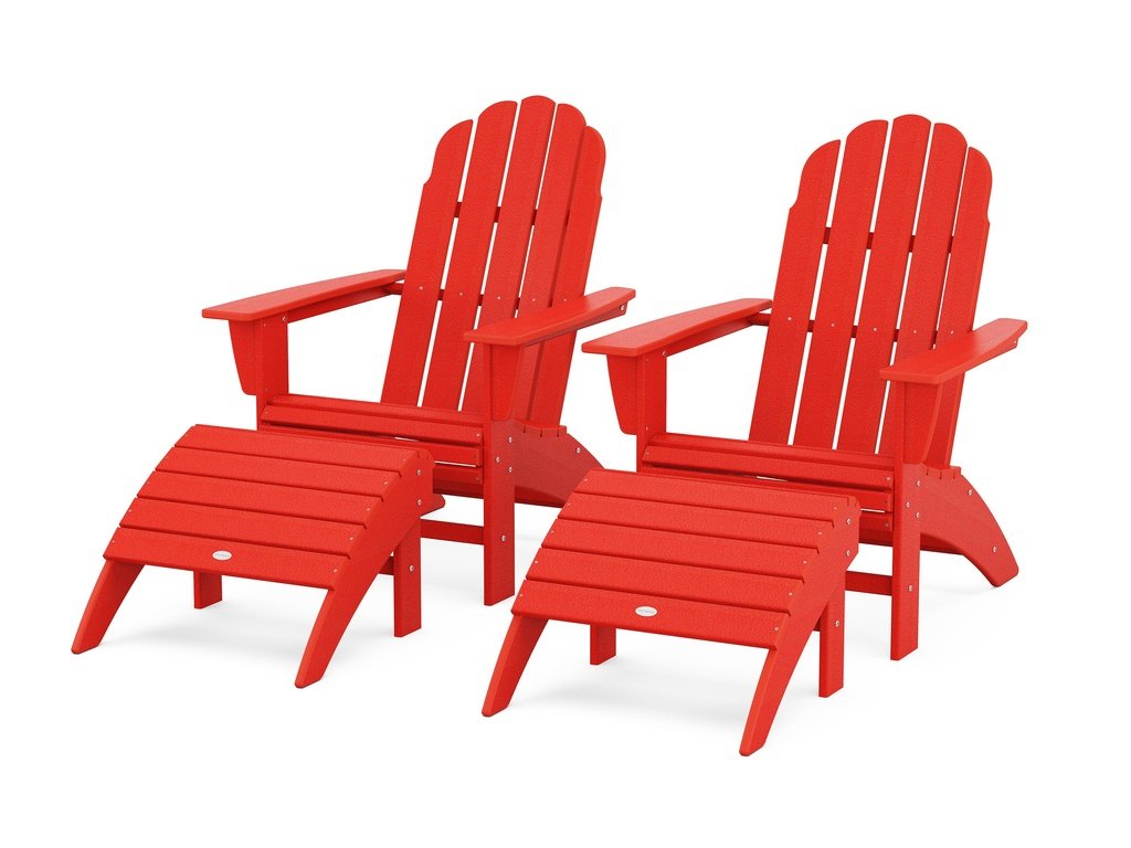 Vineyard Curveback Adirondack Chair 4-Piece Set with Ottomans Photo