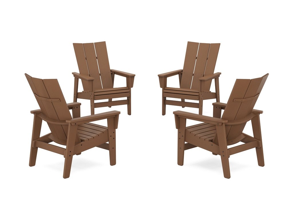 4-Piece Modern Grand Upright Adirondack Chair Conversation Set Photo