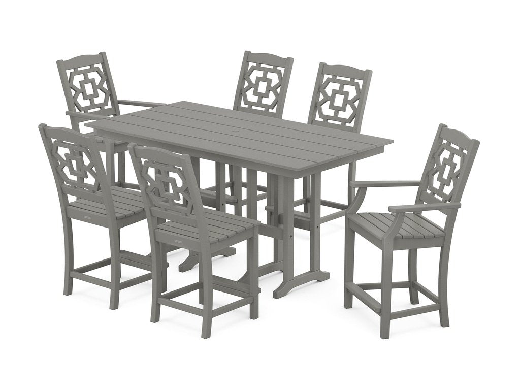 Chinoiserie 7-Piece Farmhouse Counter Set Photo