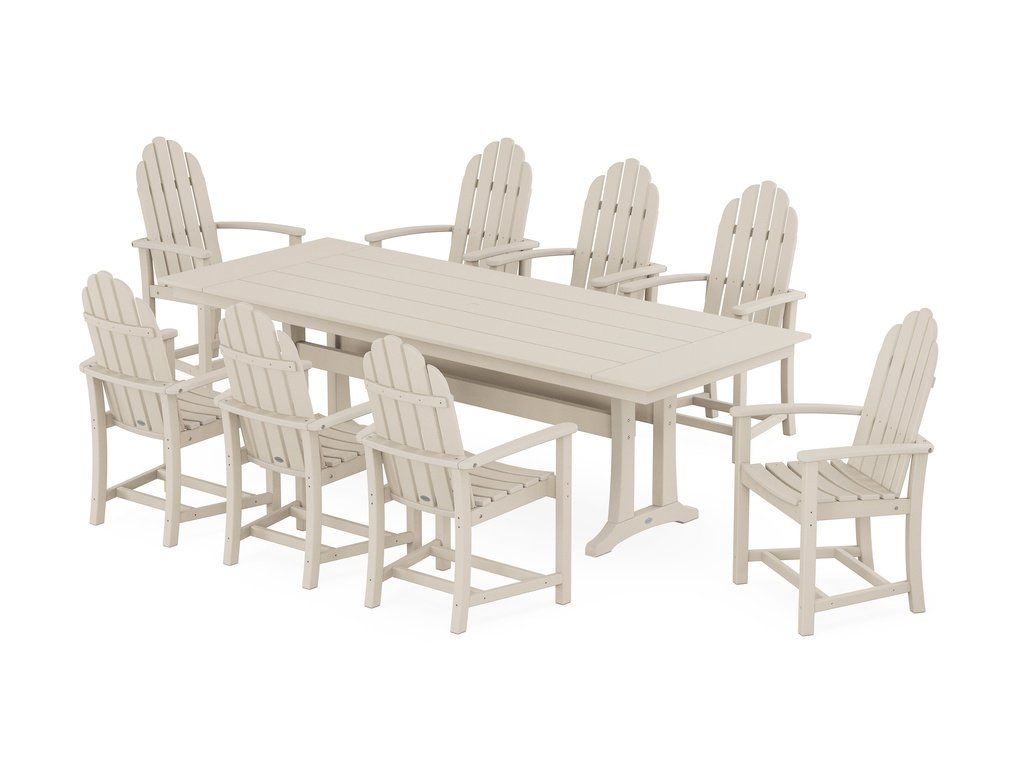 Classic Adirondack 9-Piece Farmhouse Dining Set with Trestle Legs Photo