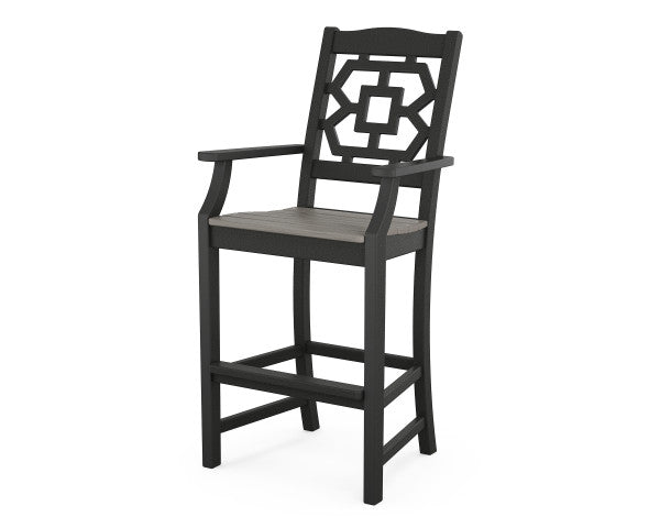 Chinoiserie Bar Arm Chair | Natural Finish - Retreat Home Furniture