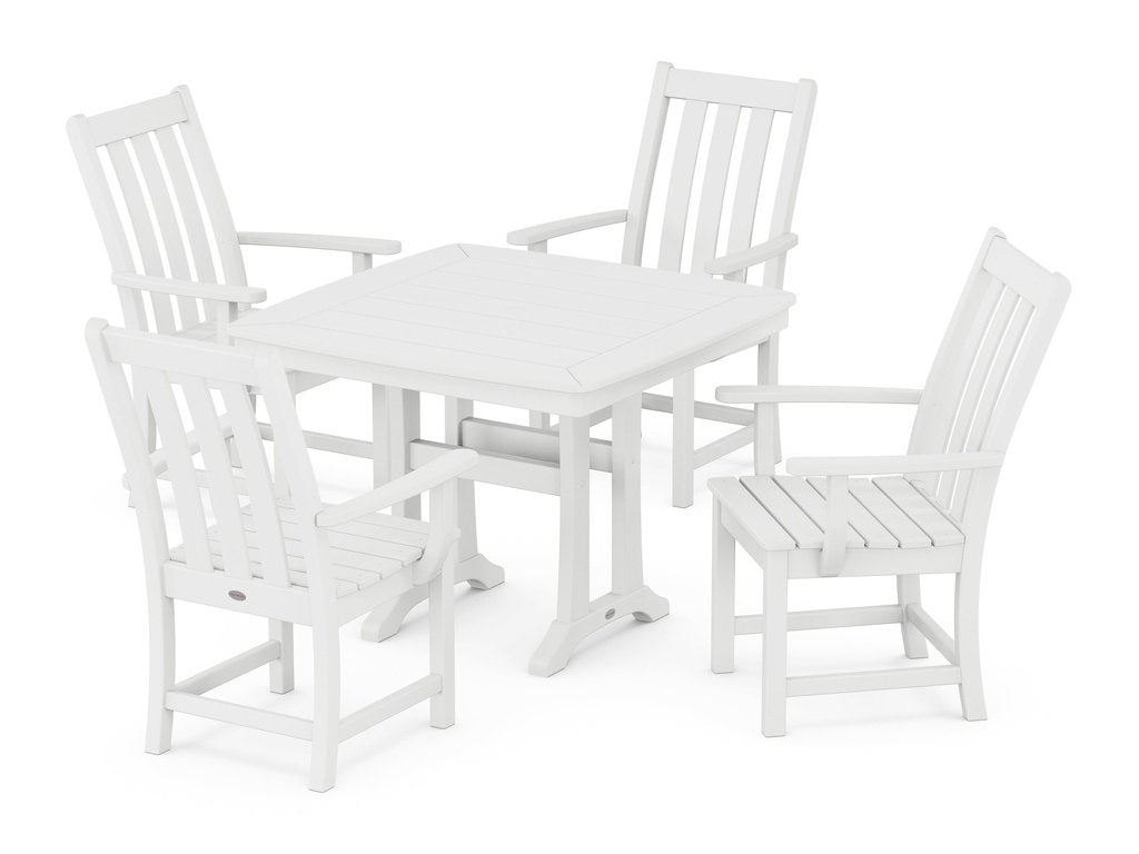 Vineyard 5-Piece Dining Set with Trestle Legs Photo