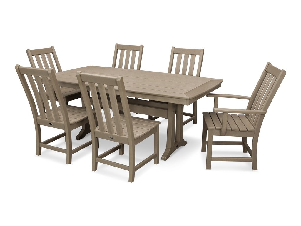 Vineyard 7-Piece Dining Set with Trestle Legs Photo