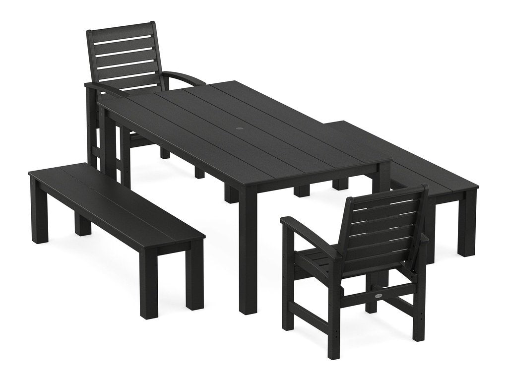 Signature 5-Piece Parsons Dining Set with Benches Photo