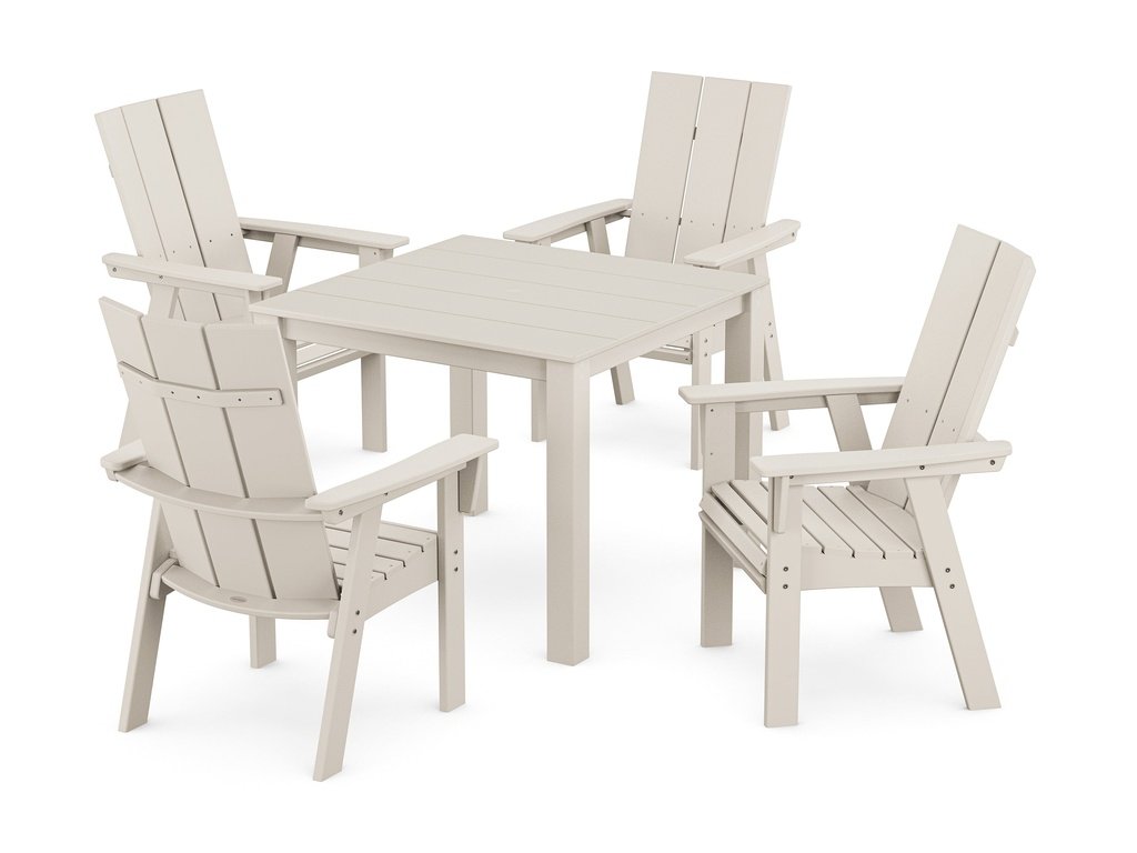 Modern Curveback Adirondack 5-Piece Parsons Dining Set Photo