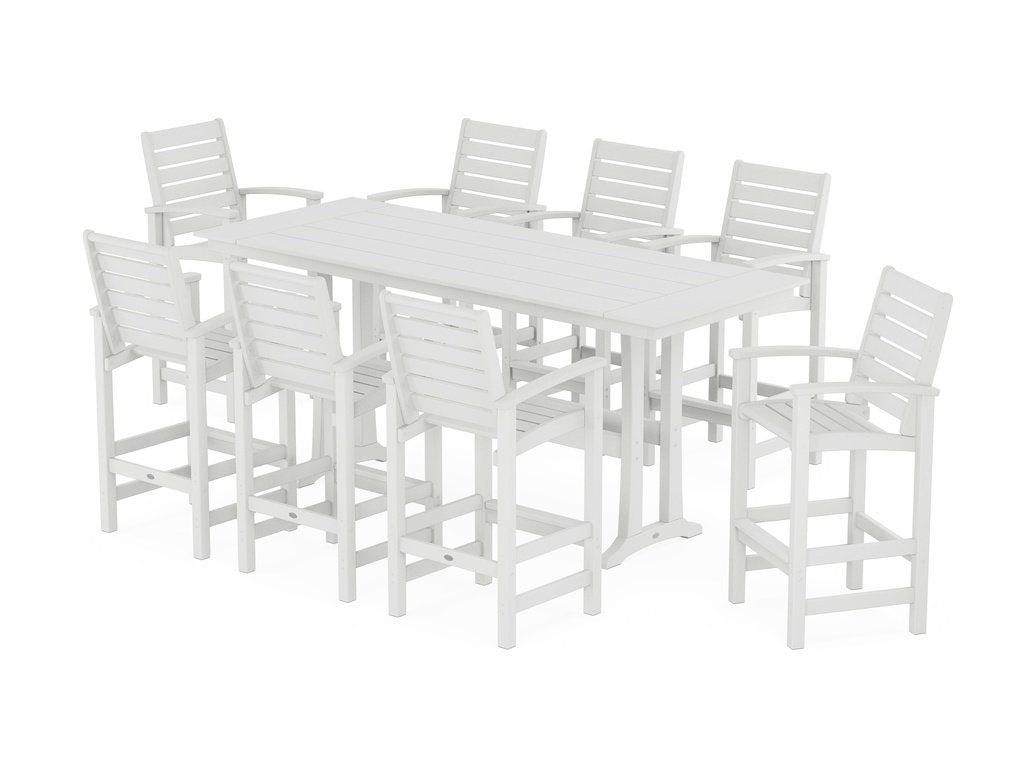 Signature 9-Piece Farmhouse Bar Set with Trestle Legs Photo