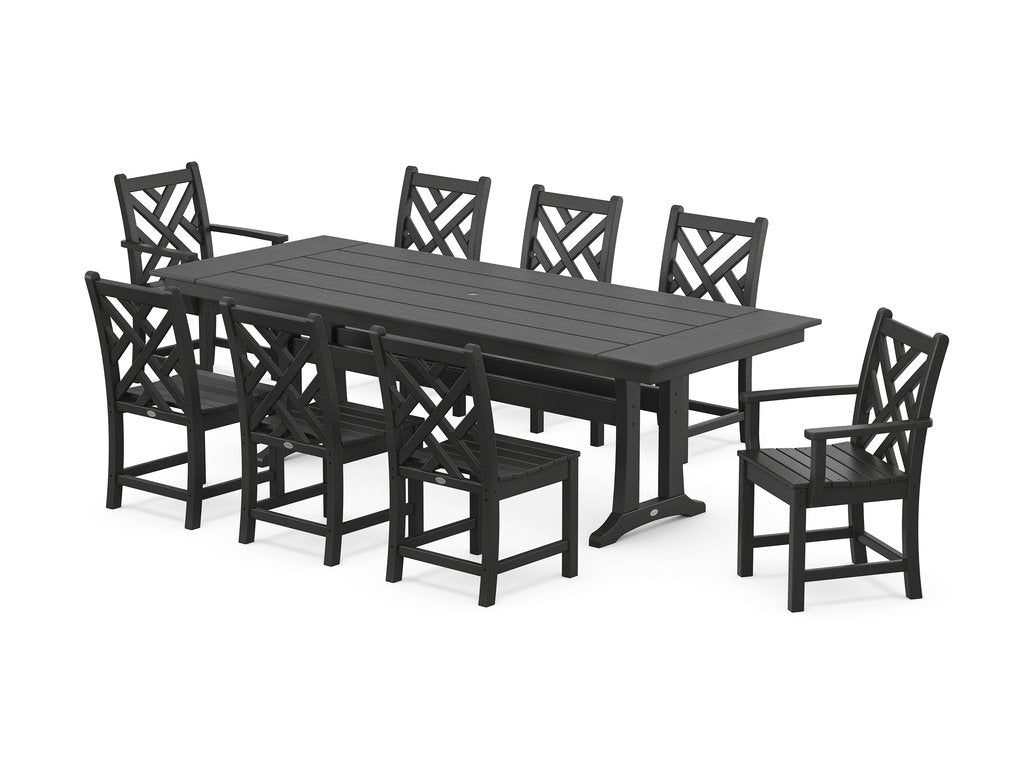 Chippendale 9-Piece Farmhouse Dining Set with Trestle Legs Photo