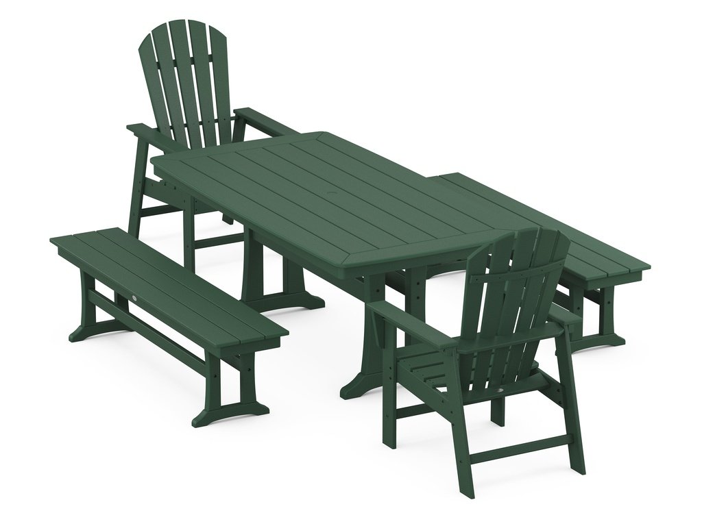 South Beach 5-Piece Dining Set with Trestle Legs Photo