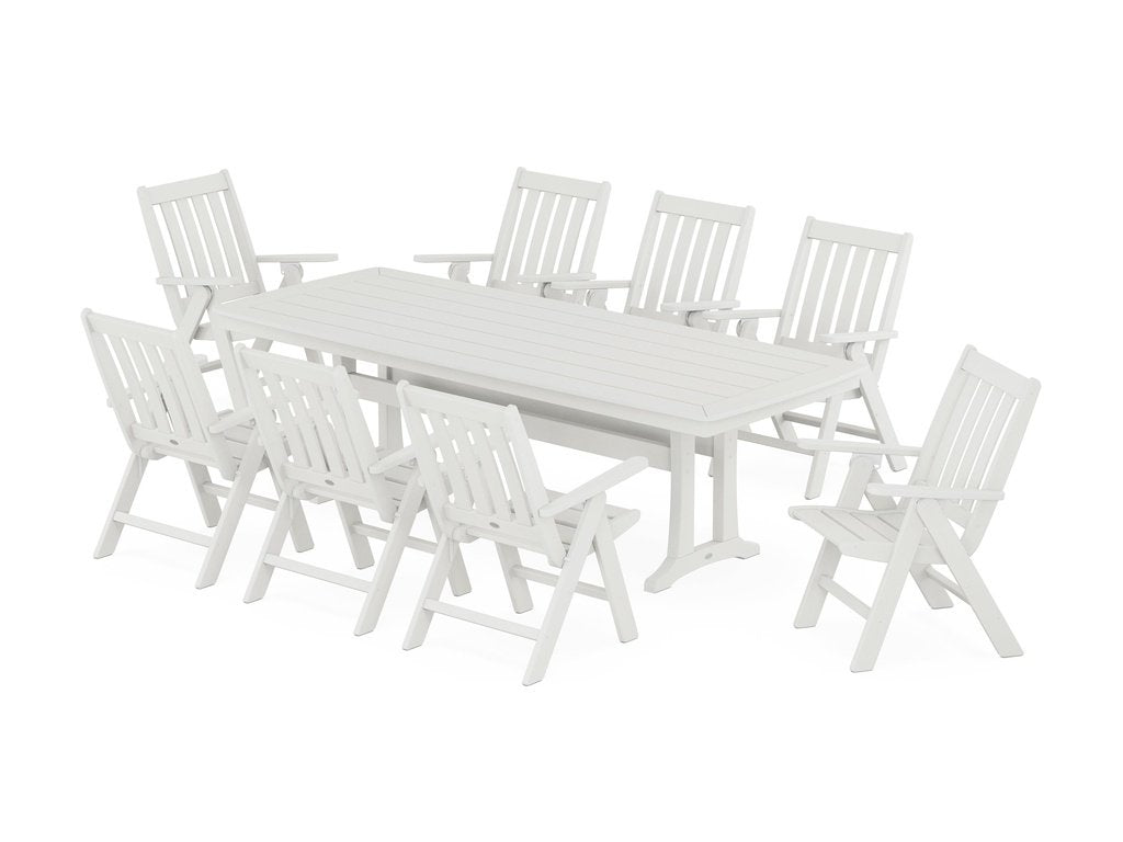 Vineyard Folding 9-Piece Dining Set with Trestle Legs Photo