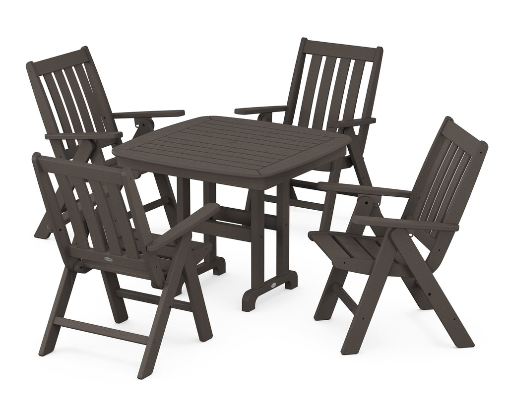 Vineyard Folding Chair 5-Piece Dining Set Photo