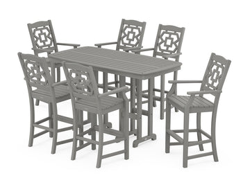 Chinoiserie Arm Chair 7-Piece Bar Set Photo