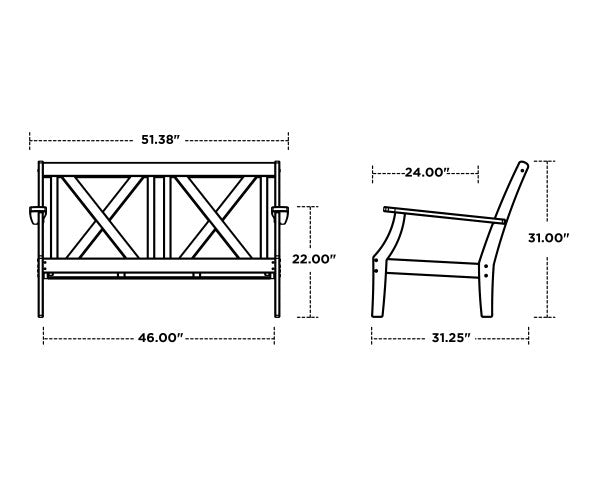 Braxton Deep Seating Loveseat | Natural Finish - Retreat Home Furniture